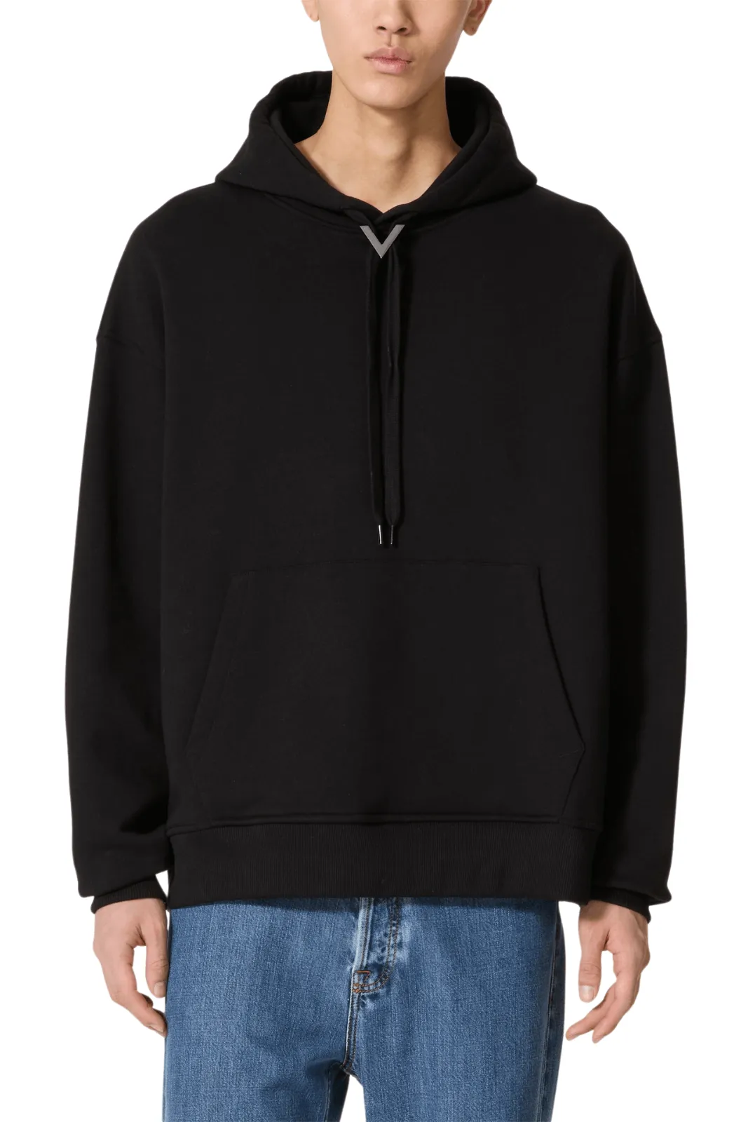 Valentino Garavani V Logo cotton Black hoodie