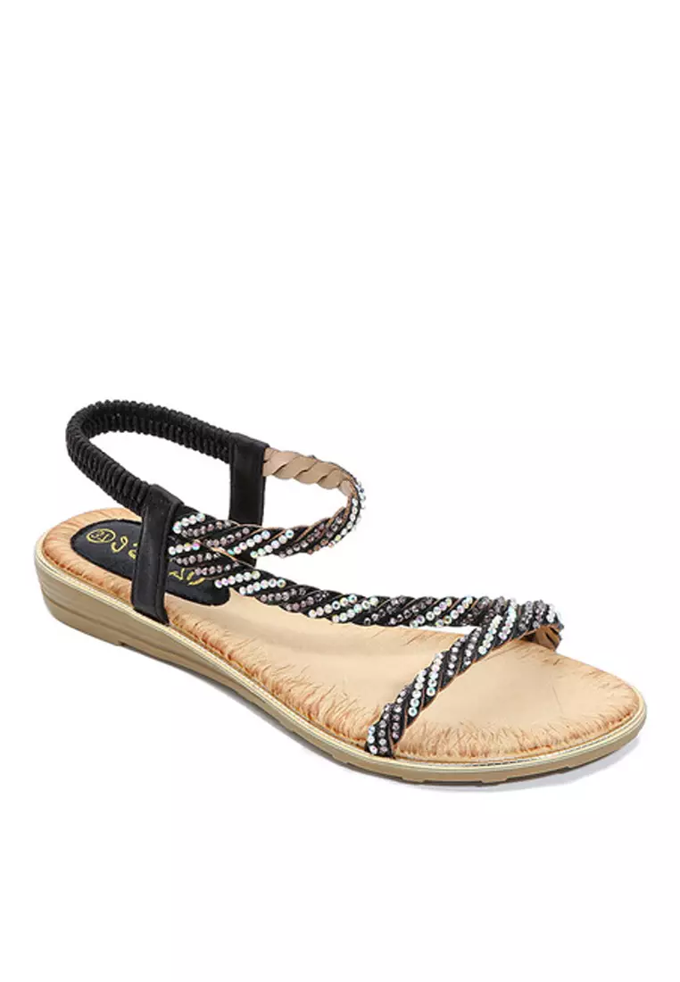 VANSA Iron stones Flat Sandals VSW-S1078