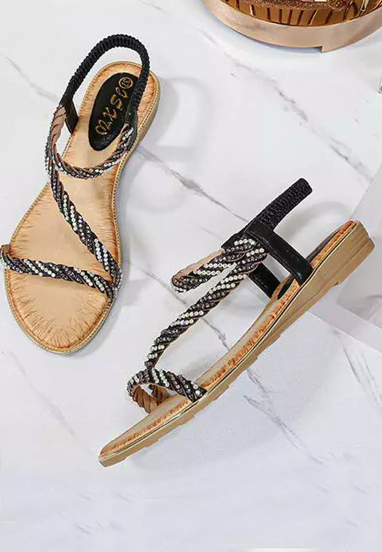 VANSA Iron stones Flat Sandals VSW-S1078