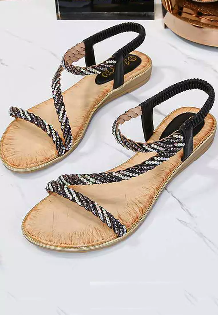 VANSA Iron stones Flat Sandals VSW-S1078