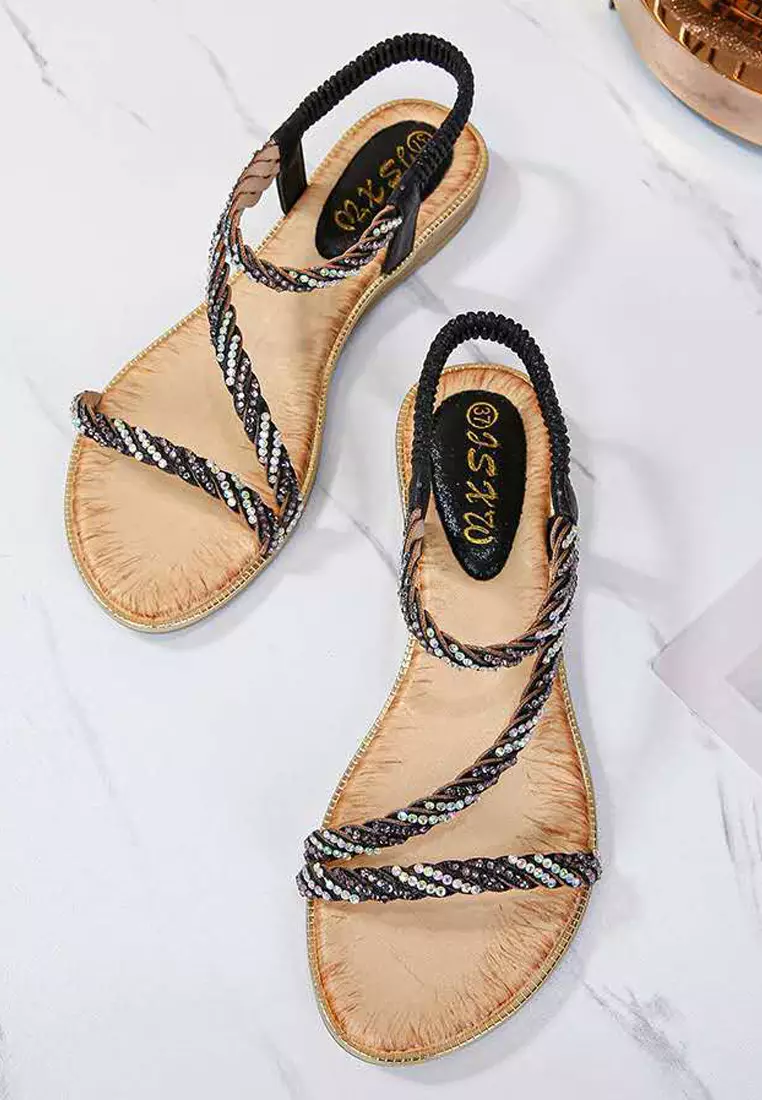 VANSA Iron stones Flat Sandals VSW-S1078