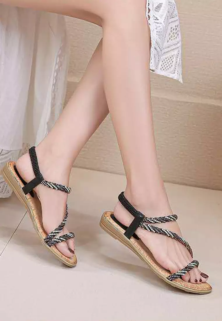 VANSA Iron stones Flat Sandals VSW-S1078