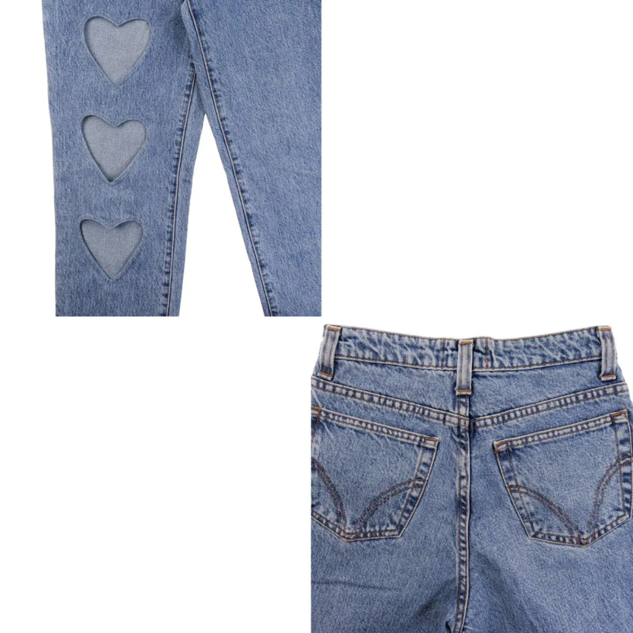 Vintage D&G Dolce & Gabbana Love Heart Cut Out Jeans Women's Size W25