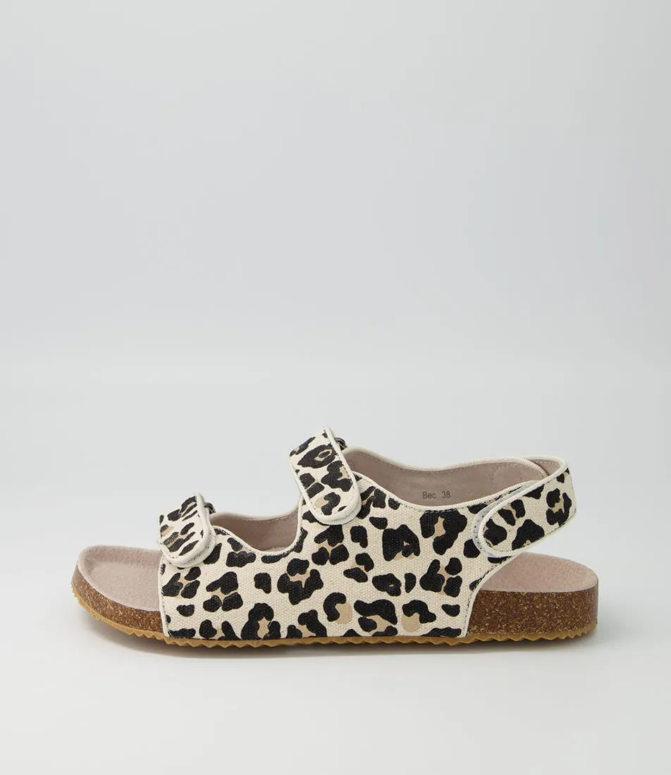 WALNUT Bec Sandal Ginger Leopard Canvas Sandals