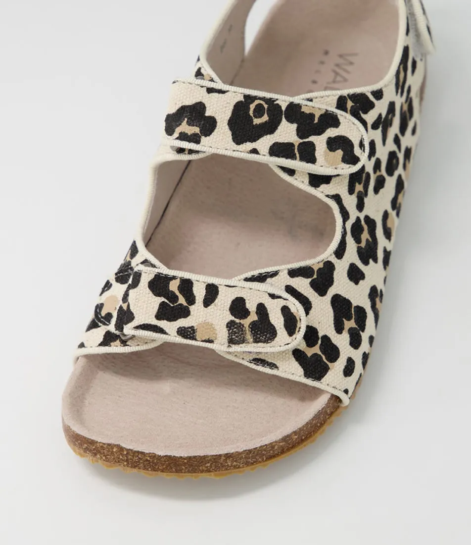 WALNUT Bec Sandal Ginger Leopard Canvas Sandals