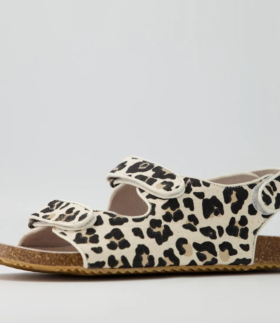 WALNUT Bec Sandal Ginger Leopard Canvas Sandals