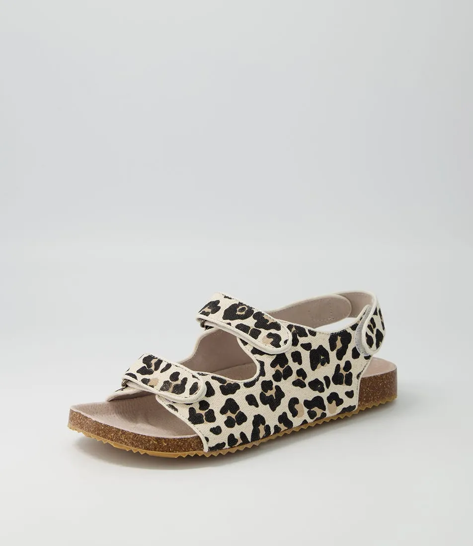 WALNUT Bec Sandal Ginger Leopard Canvas Sandals