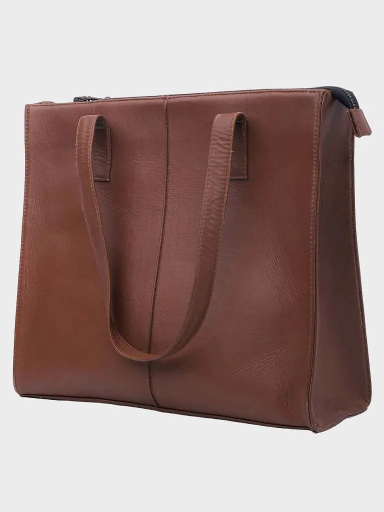 Women's Leather Tote Bag Tan Brown: Otago –