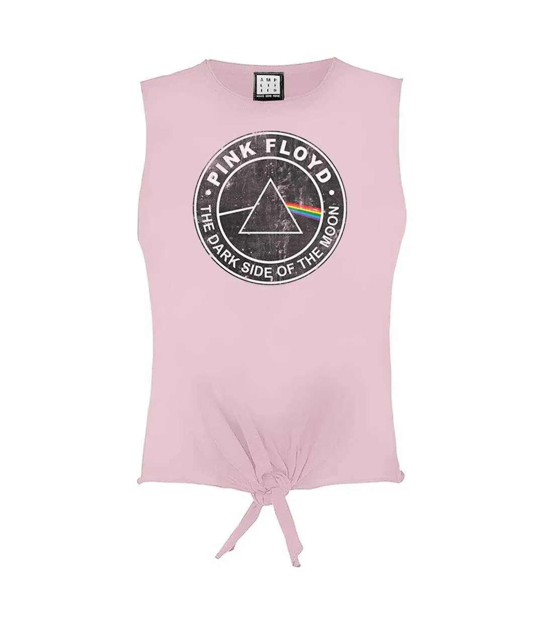 Womens/ladies the dark side of the moon pink floyd sleeveless crop top pink 182 Amplified